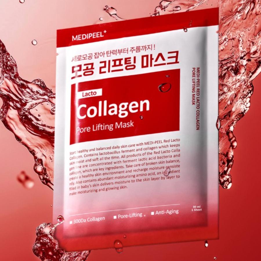 MEDIPEEL Red Lacto Collagen Porenlifting-Maske (30ml*10ea)