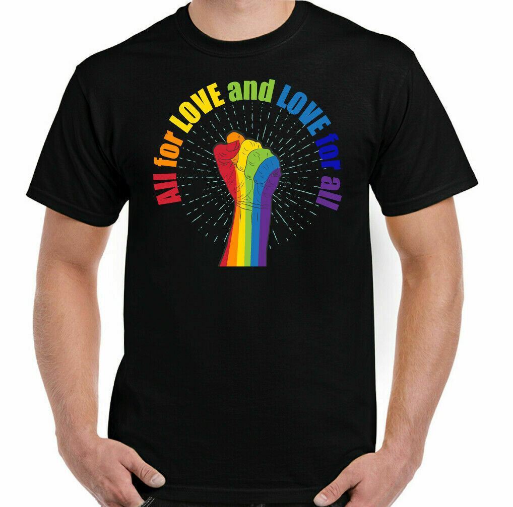 LGBT T-SHIRT Gay Pride all for Love Peace Equality Men Top Tee Lesbian