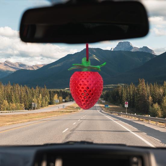Strawberry Car Air Freshener Cute Hanging Diffuser with Cologne Scent Adjustable Vent Clip for Car Closet