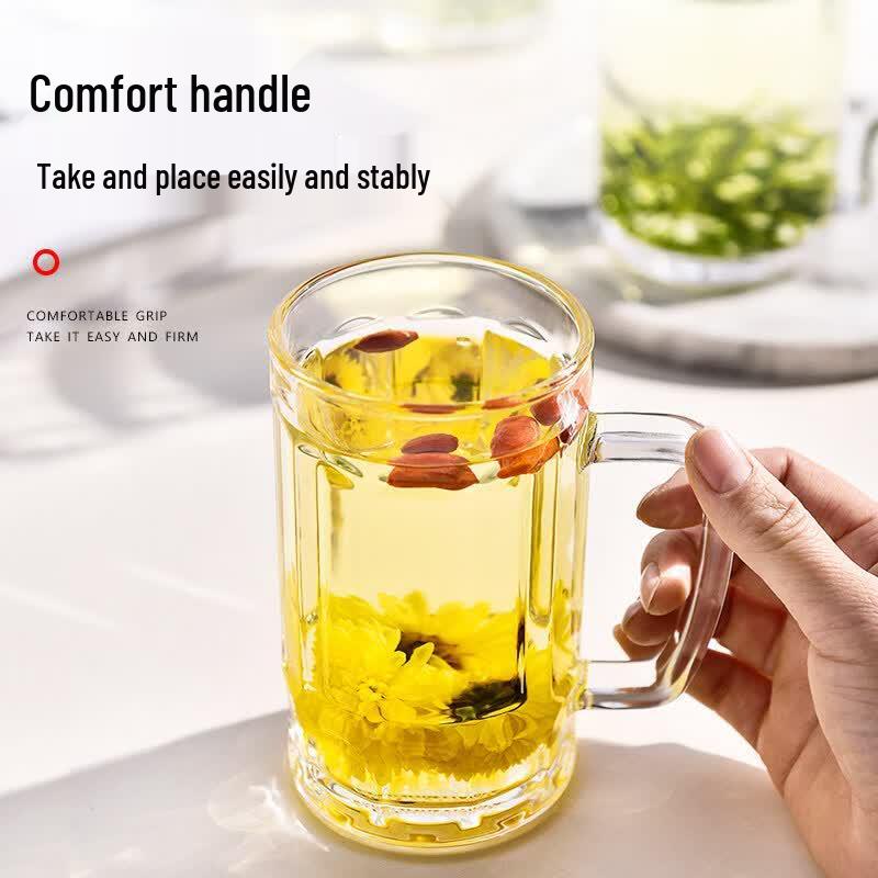 Heat-Resistant Tempered Glass Mug with Handle
