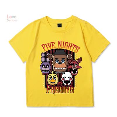 T-Shirt 4 To 14 Years FNAF At Freddys T Shirts for Children Humor T-Shirt Crewneck Tees Boys Girls Short Sleeve Tops