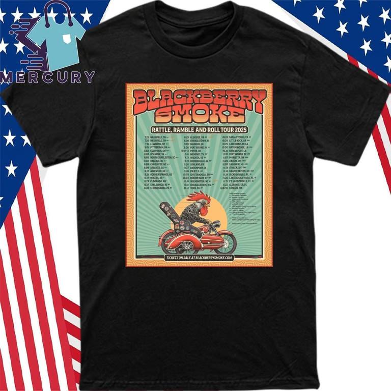Футболка унисекс Blackberry Smoke Rattle Ramble Roll Tour 2025 XXL