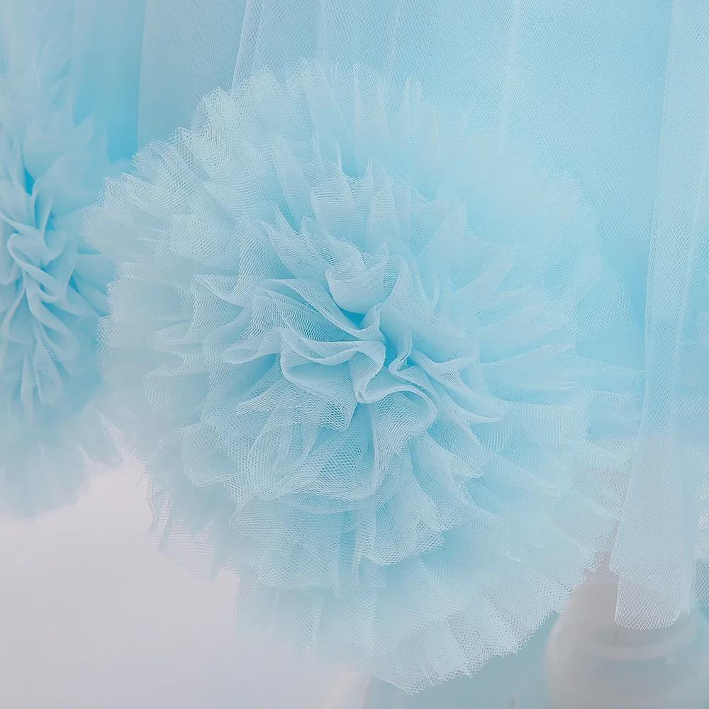 2024 Neue Prinzessinnen-Blumenmädchenkleider für Mädchen – Netzkleider mit Schwänzen