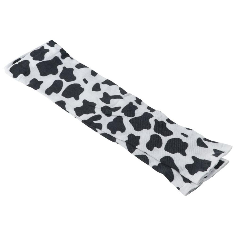 1Pair Durable Cow Pattern Ice Silk Sleeves Dacron UV Resistant Sleeve Cover Protection Thin Loose Ice Sleeves Outdoor