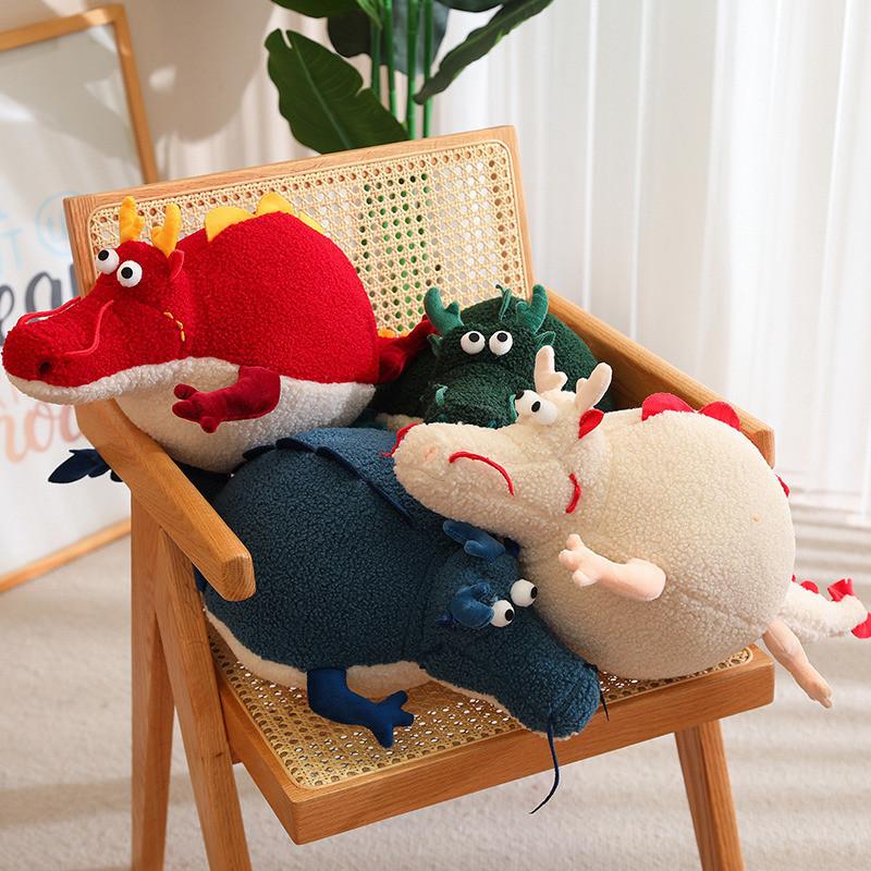 Cute Round Dragon Plush Toy Cartoon Dragon Stuffed Animal Soft And Huggable Dragon Doll For Home Decor 60cm/0.5kg