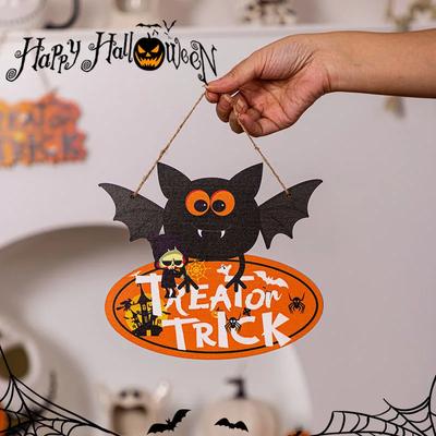 Halloween Houten Knutsels Hangend Buiten Decoratief Pompoenboom Hangend Houten voor Halloween Hangende Decoratie