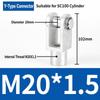 1Pcs M6 M8 M12 M16 M20 Threaded Pneumatic Cylinder Clevis  for Cylinder Rod Connecting