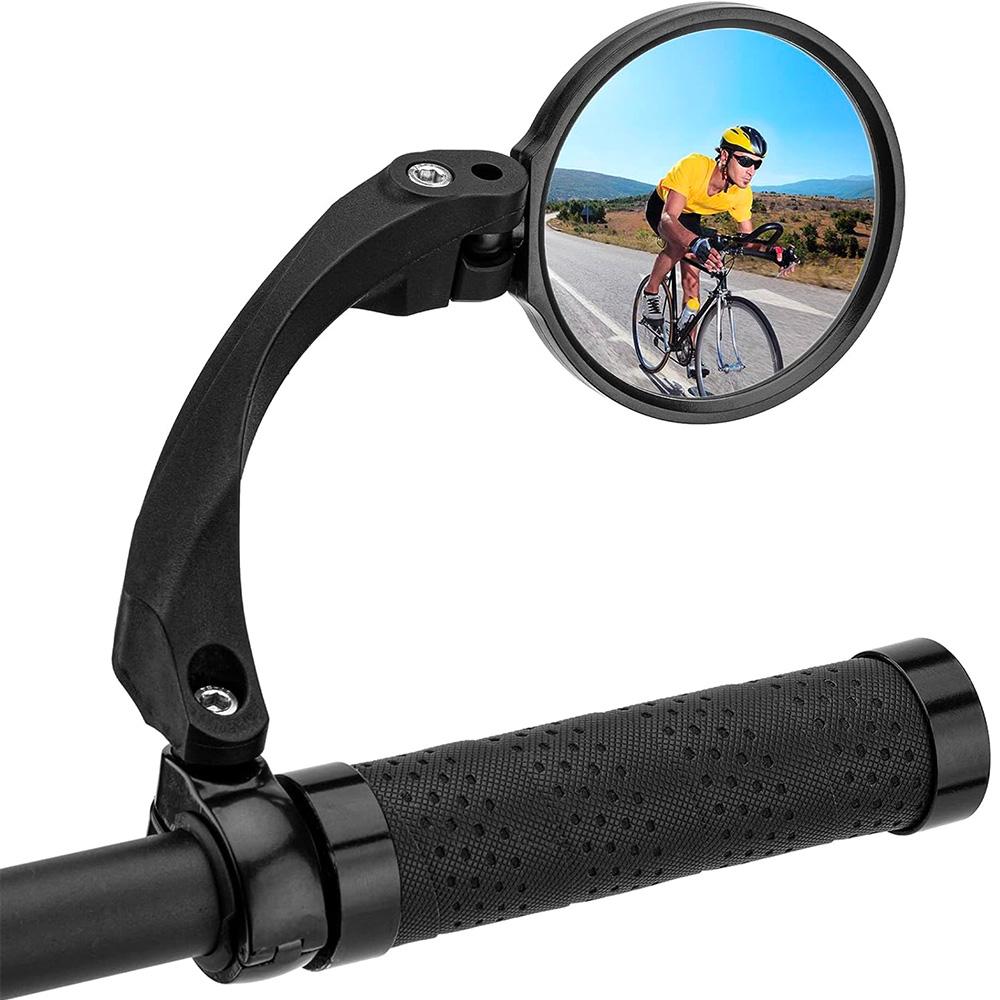 Right Round Rearview Bicycle Mirror, Black