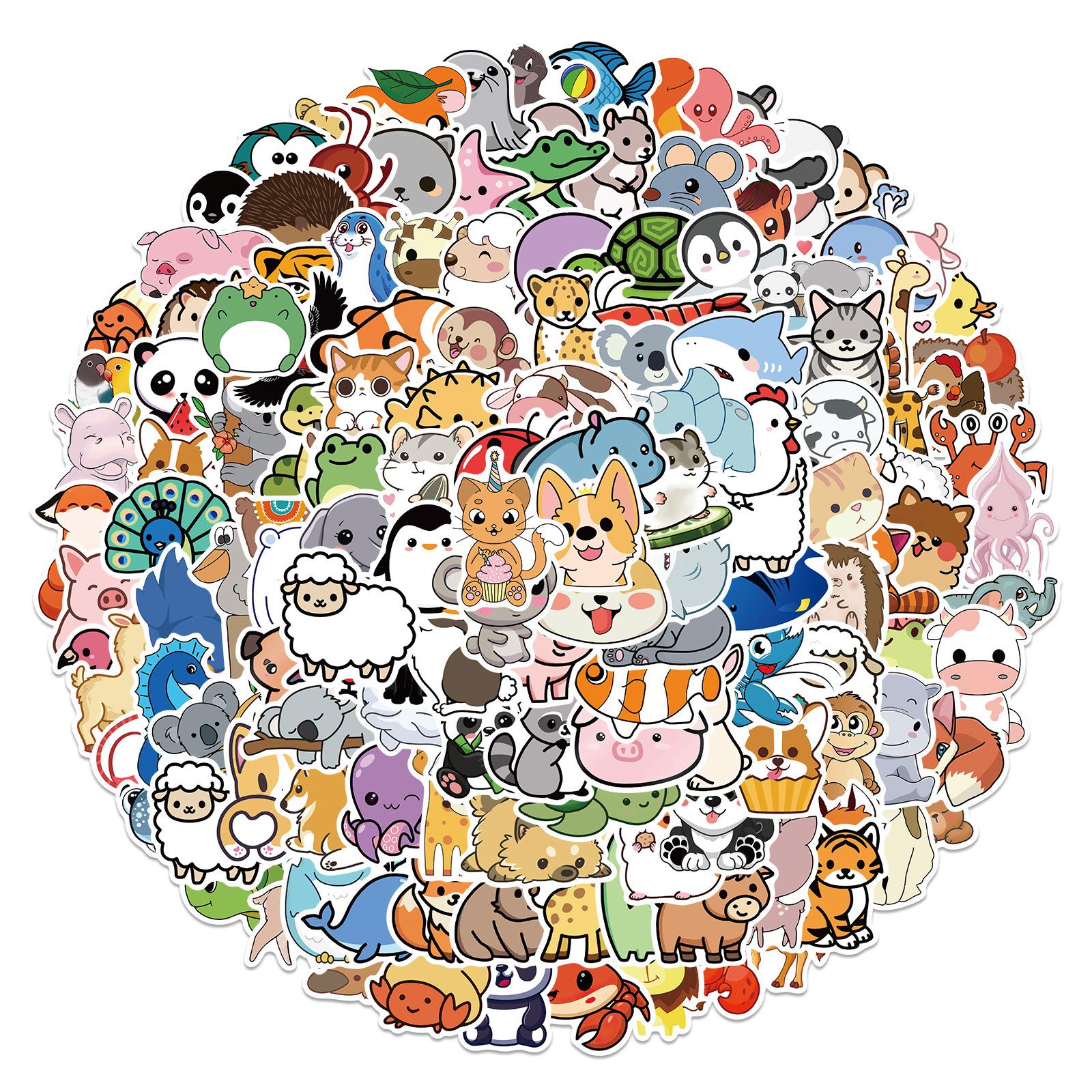 

200 Natural Animal Graffiti Stickers Suitcase Guitar Without Glue Waterproof Stickers