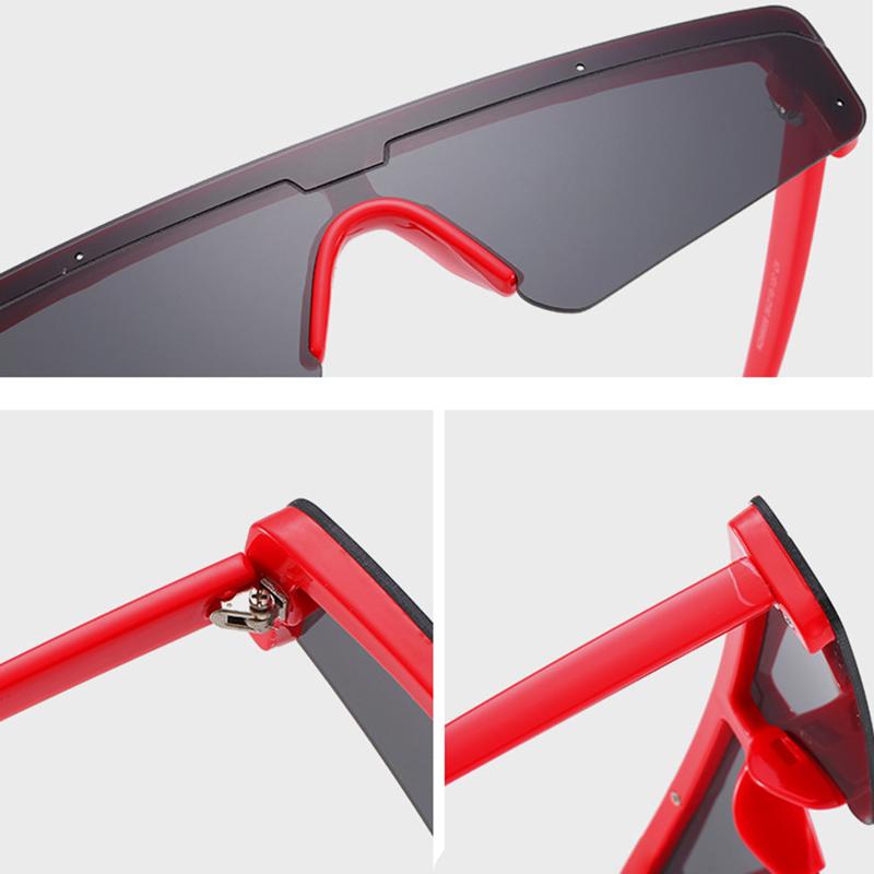 Non-polarized Cat Eye Sunglasses Female Flat Top Half Frame Sun Glasses One-piece Lens