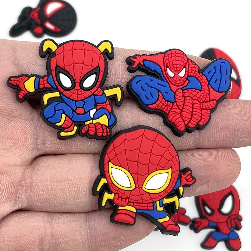 Spider-Man Crocs 13-Piece Shoe Charm Set - Soft PVC Decorations for DIY Garden Footwear