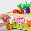 1 sada autíček ve tvaru farmy Sada dřevěných zvířátek Multifunkční párovací párovací bloky pro batolata