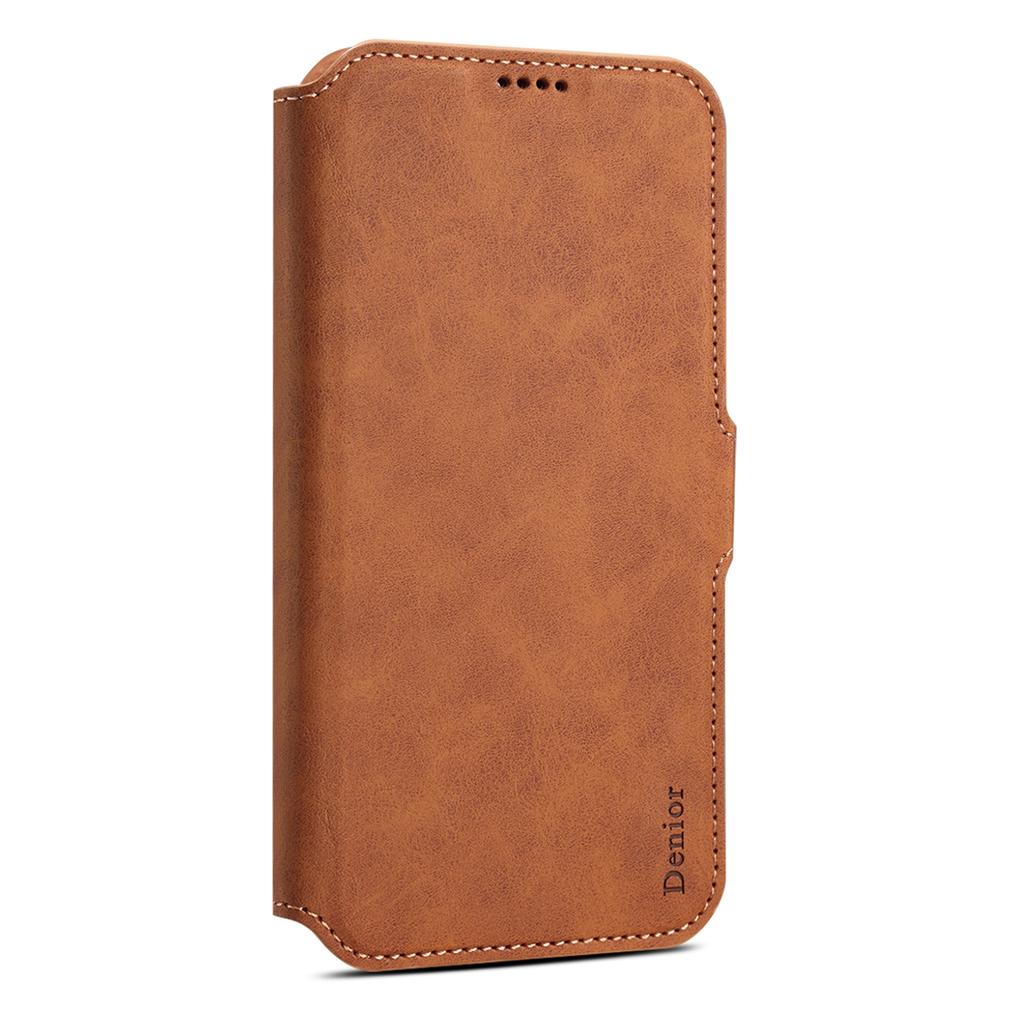 DENIOR B07 For iPhone 16 Pro Case Leather+PC Magnetic Detachable Wallet Phone Cover