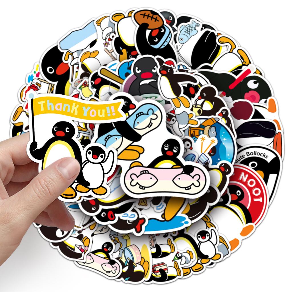 50 Pictures of Pingu Personality Cartoon Animation Cute Penguin Family Creative Ins Style Decorative Mobile Phone Case Stickers