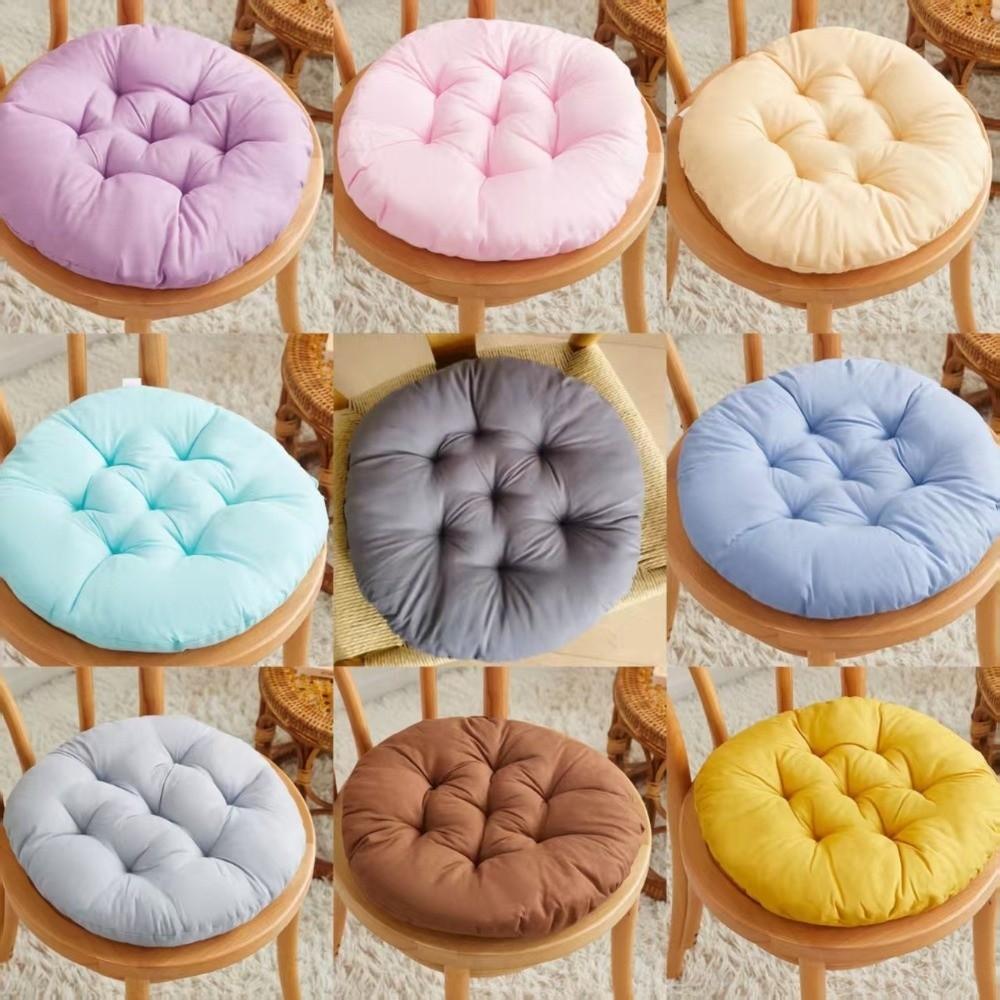 Fashion Nap Pillow Round Pad Thicken Non-slip Seat Cushion Solid Color Tatami Mat Winter