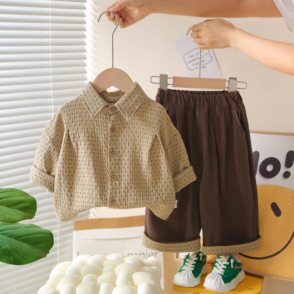 Kids Casual Long-Sleeve Set, Comfortable Daily Wear Outfits