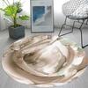 Pink Blue Marble Round Rug Abstract Modern Marbling Art Carpet for Living Room Bedroom Playroom Chair Rugs Non-slip Floor Mat