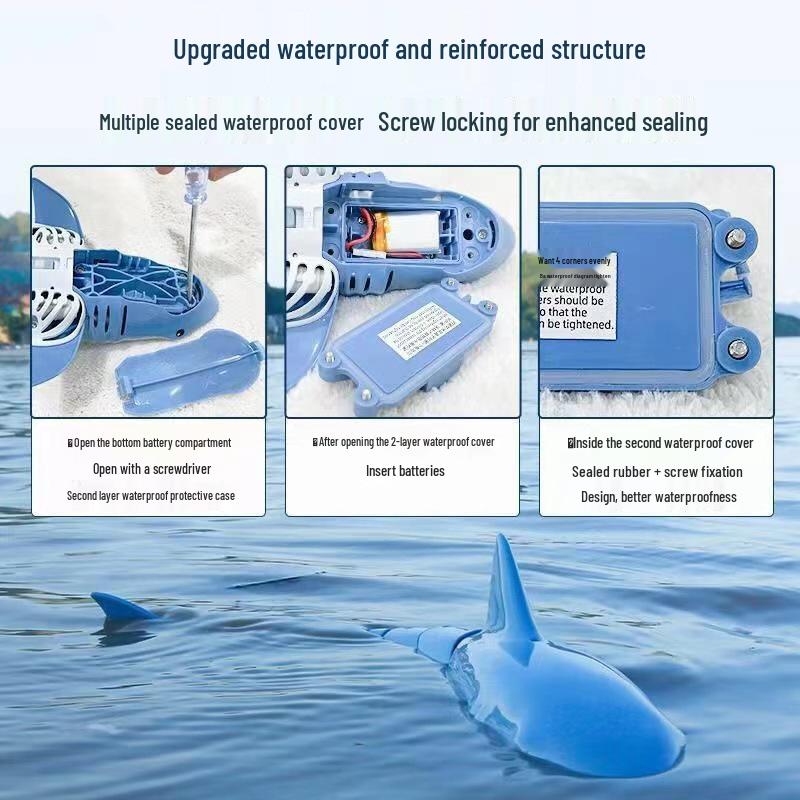 Children's 2.4G Remote Control Electric Shark Boat Toy - Swimming Wiggle Fish Model