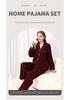 Red and black plaid pure cotton pajamas women's autumn and winter long-sleeved trousers loose large-size loungewear set