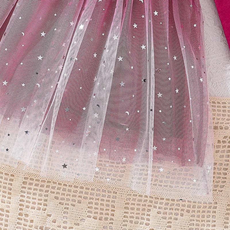 Girls' Dress Fall Fashion Star Net Gauze Shaggy Dress Sweet Children's Princess Dress