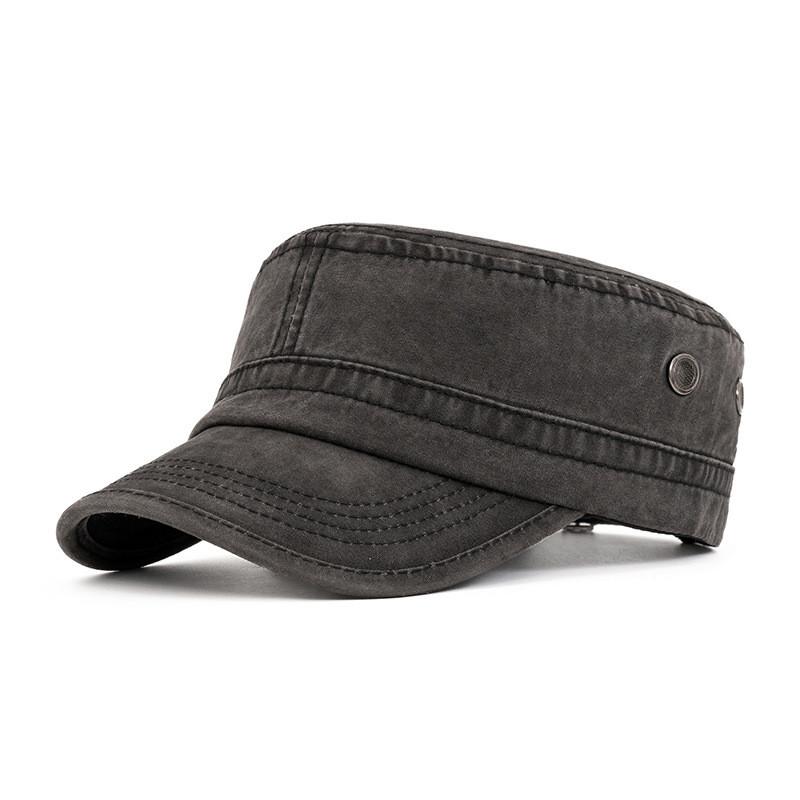 Berretto piatto in cotone da uomo con protezione solare, cappello casual estivo per sport all'aperto