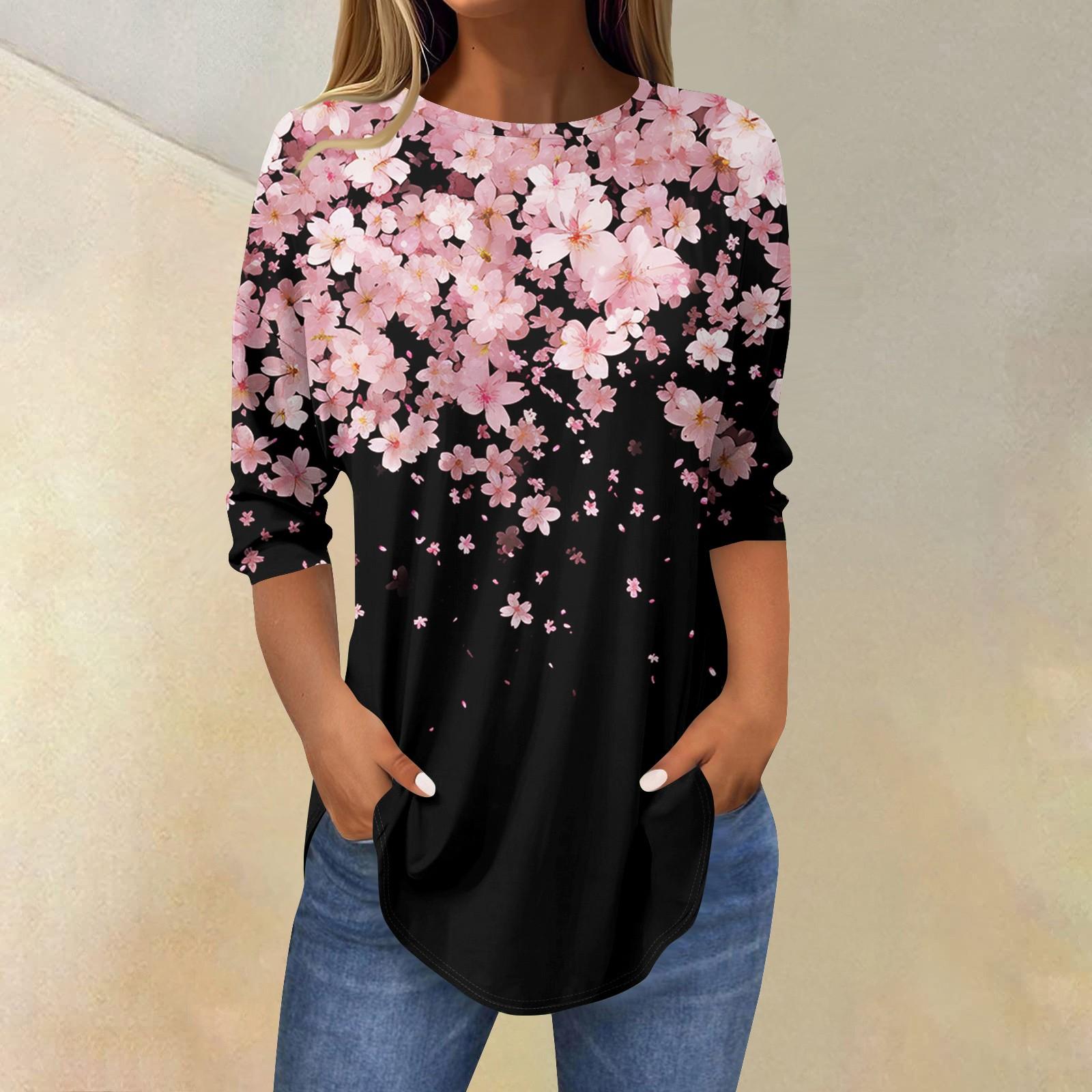 

Женские футболки с рукавами 3/4, однотонные пуловеры, летние весенние топы, блузки XL