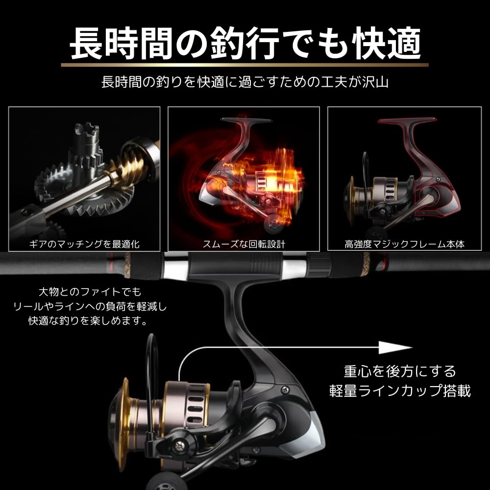 MAKUMINORS Spinning Reel for Saltwater Black Sea Horse Ice and Freshwater Fishing 3000, Fishing, Long-Distance Casting, Bass, Bass, Eging, Flounder,