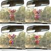 Cartoon With Deer Pink Hat Car Mirror Ornament Pendant For Kids Vehicle Decor