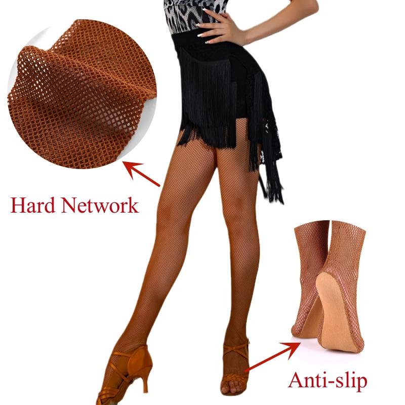 Plus Size Fishnet Tights Professional Multi-Layer Waving Hard Network Pantyhose For Ballroom & Latin Dance Women Sexy Stockings