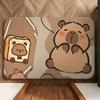 Animal C-Capybara Floor Mat Soft Flannel Entrance Door Mat Non Slip Absorbent Bathroom Bedroom Floor Rug
