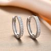 French Retro Zircon-Studded Earrings: Women's Geometric Hoops with Full Zircon Inlay, Simple Fashion.