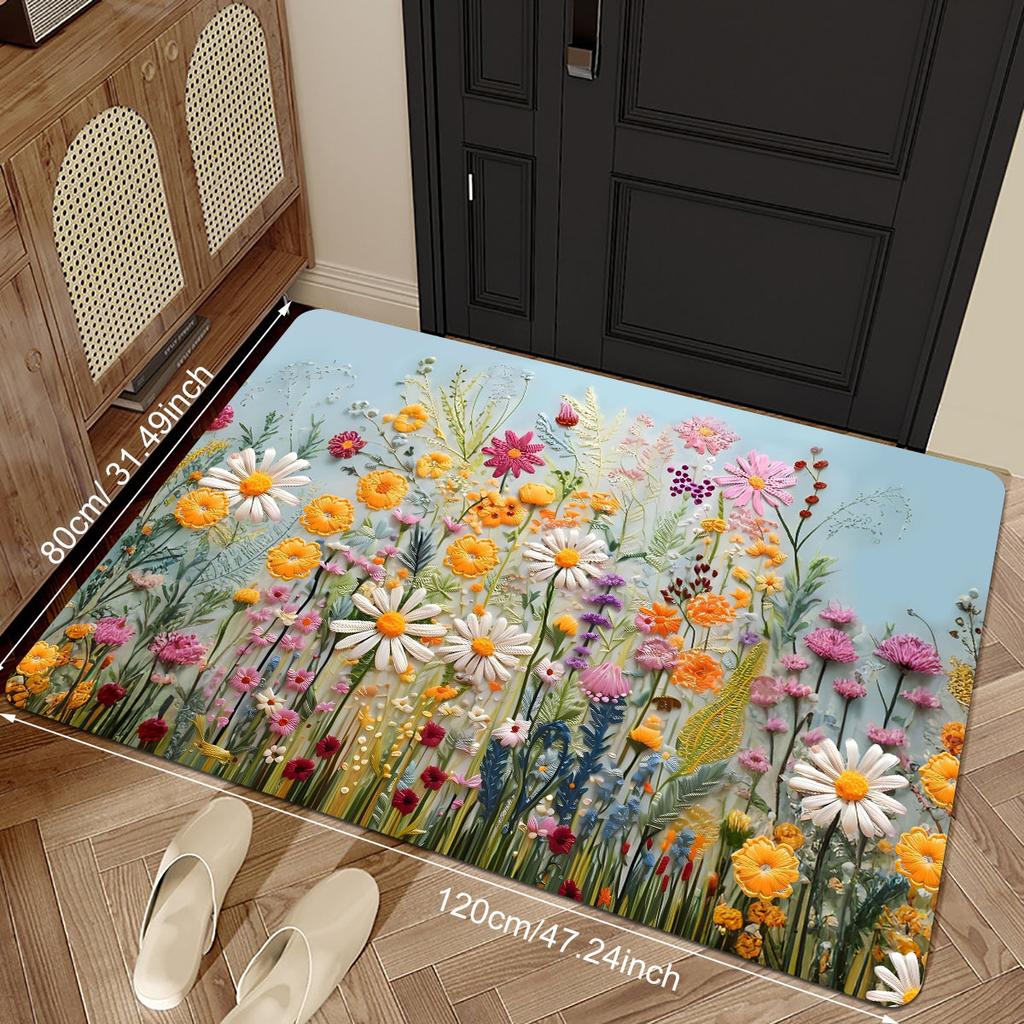 Romantic Spring Beautiful Flower Carpet Warm Doormat Rug For Bedroom Carpet For Living Room Welcome Mat Outdoor Carpet