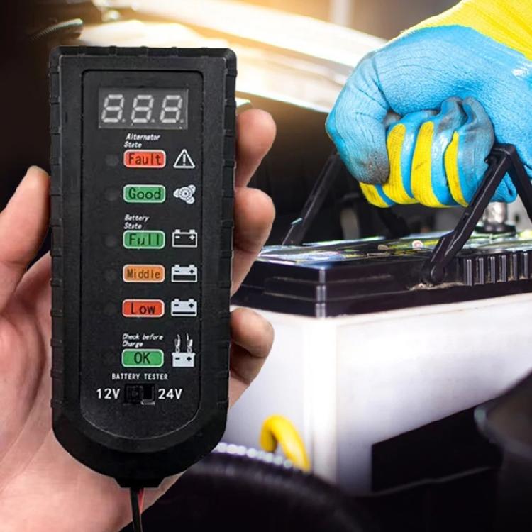 Heavy Duty Car Battery Load Tester 1000A Cranking Simulation Shock Resistant ABS Housing Clear LCD Display for Mechanic