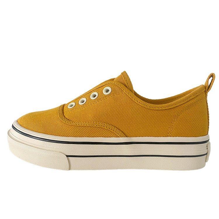 

Platform canvas shoes women s 2025 new spring and autumn versatile casual board shoes one pedal round head muffin sole white shoes 35