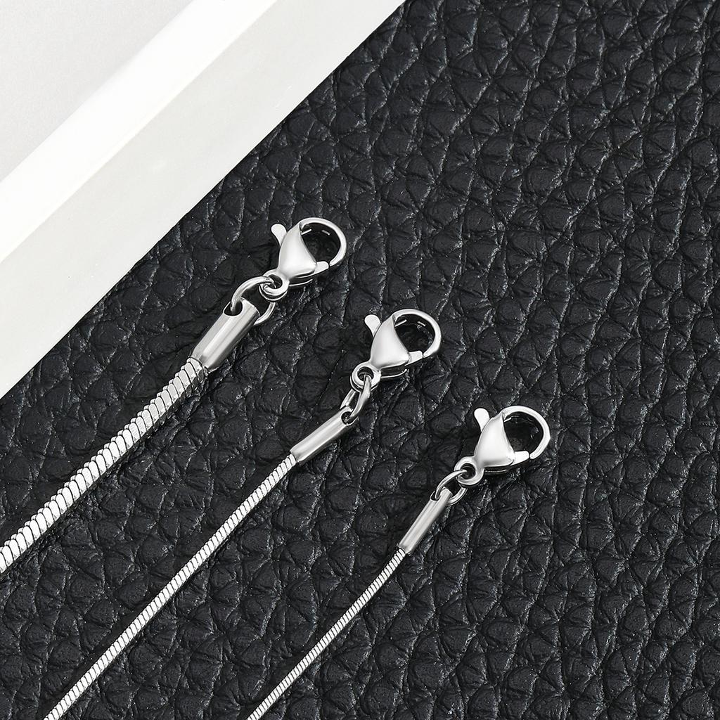 Silver Color Stainless Steel Square Snake Bone Chain Bracelet Titanium Steel Men Bracelet Retro Jewelry Trendy Accessories