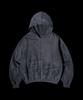 Rar Riri Zipper) Thermal Insulated Sunfade Effect Vintage Hoodie Zip-Up_Faded Black