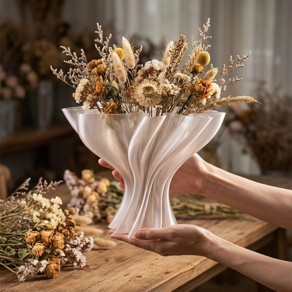 Creative Desktop Ornament 3D Printed Flower Display Container Home Decor Flower Bouquet Vase Home