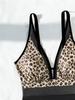 Leopardenmuster Mesh Rückenfrei Sexy Einteiler Bikini Badeanzug Mode Elegant Strandurlaub Badebekleidung