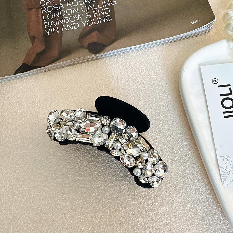 Elegant and Stylish Matte Hair Clip with Shimmering Rhinestones: Refined and Fashionable Hairpin for Women, High Quality