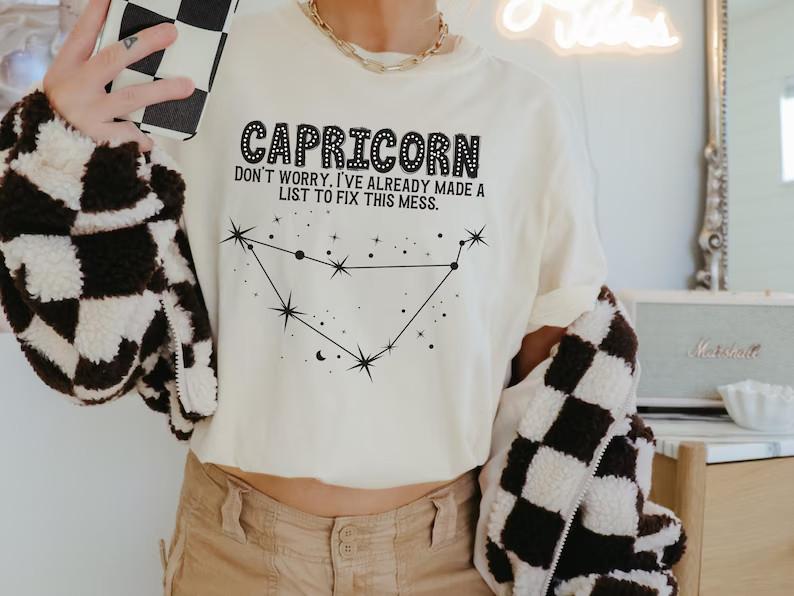 Capricorn T-Shirt, Funny Gift For Capricorn, Zodiac Shirt, Capricorn Birthday Unisex T-Shirt L