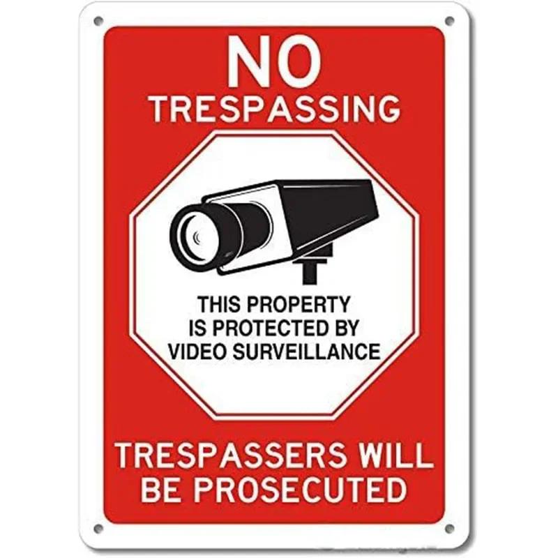 Retro No Trespassing Metal Poster Iron Decoration Perfect for Home Cafe Garage Club Bar Pubs