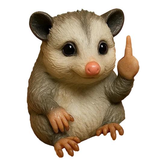 Middle Finger Animal Ornament Synthetic Resin Statue Realistic Design Sculpture Funny Humorous Home