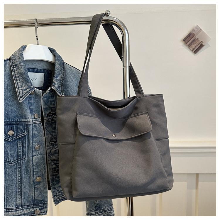 Large Capacity Open Girly Fashion Single Shoulder Shopping Bag Women's Commuter Linen Handbag