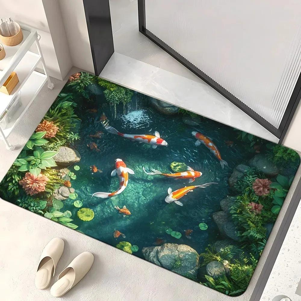 1 ks Vzor Pivoňky Rohožky do dveří Kuchyňské koberce Protiskluzové Pop design Koupelnové koberce Podložka do koupelny Koberec pro domácí dřez Prádelna Dekor