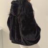 Autumn Thick Double-sided Velvet Cotton Hooded Jacket Women Fashion Winter Clothing Long Sleeve Zipper Loose Coats Women Solid Plush Warm Coat 25259