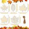 20PCS Hollow Out Leaf Piece Unfinished Wood Cutouts Maple Leaves Wooden Crafts Fall Leaves for Arts Crafts Decoration