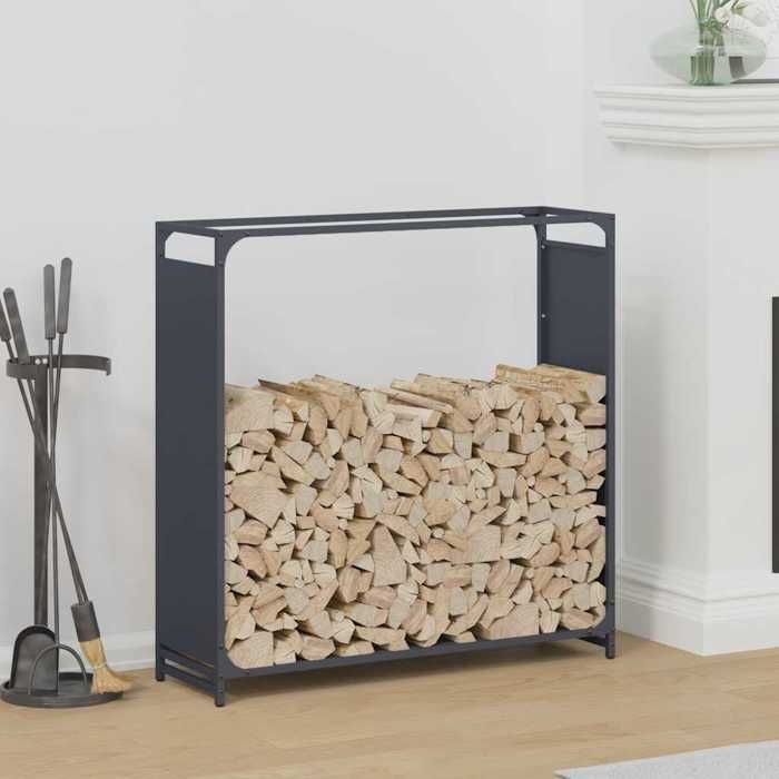 VidaXL Portant de bois chauffage anthracite 90x28x90 cm, support à bûches de cheminée, support à bûches, support à bûches 864217