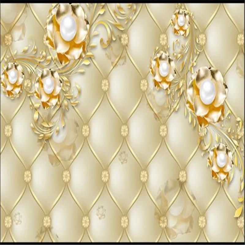Blumentapete europäischen weichen Paket 3D Wandbild Wohnzimmer Schlafzimmer Home Decor Wallpaper