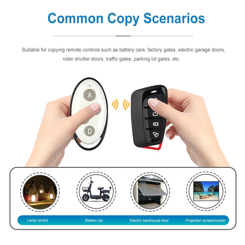 315 MHz/433 MHz Garage Door Opener Wireless Learning Code 4 Button Remote Control Key Fob Duplicator Remote for Garage Door Gate