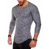 Men's Autumn T-shirts Long SleeveT-shirt Solid Color Casual Men's Patchwork T-shirt Slim Tops